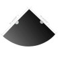 vidaXL Estante de esquina con soportes cromados vidrio negro 35x35 cm