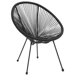 vidaXL Sillas de jardín Moon 2 unidades ratán negro