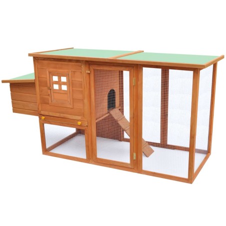 vidaXL Gallinero de madera con 1 jaula para huevos   