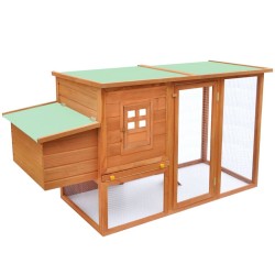 vidaXL Gallinero de madera con 1 jaula para huevos   
