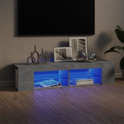 vidaXL Mueble de TV con luces LED gris hormigón 135x39x30 cm