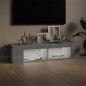 vidaXL Mueble de TV con luces LED gris hormigón 135x39x30 cm vidaXL Mueble de TV con luces LED gris hormigón 135x39x30 cm