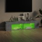 vidaXL Mueble de TV con luces LED gris hormigón 135x39x30 cm vidaXL Mueble de TV con luces LED gris hormigón 135x39x30 cm