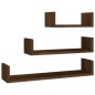 vidaXL Estantes de pared 3 unidades madera contrachapada roble marrón