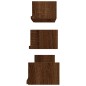 vidaXL Estantes de pared 3 unidades madera contrachapada roble marrón