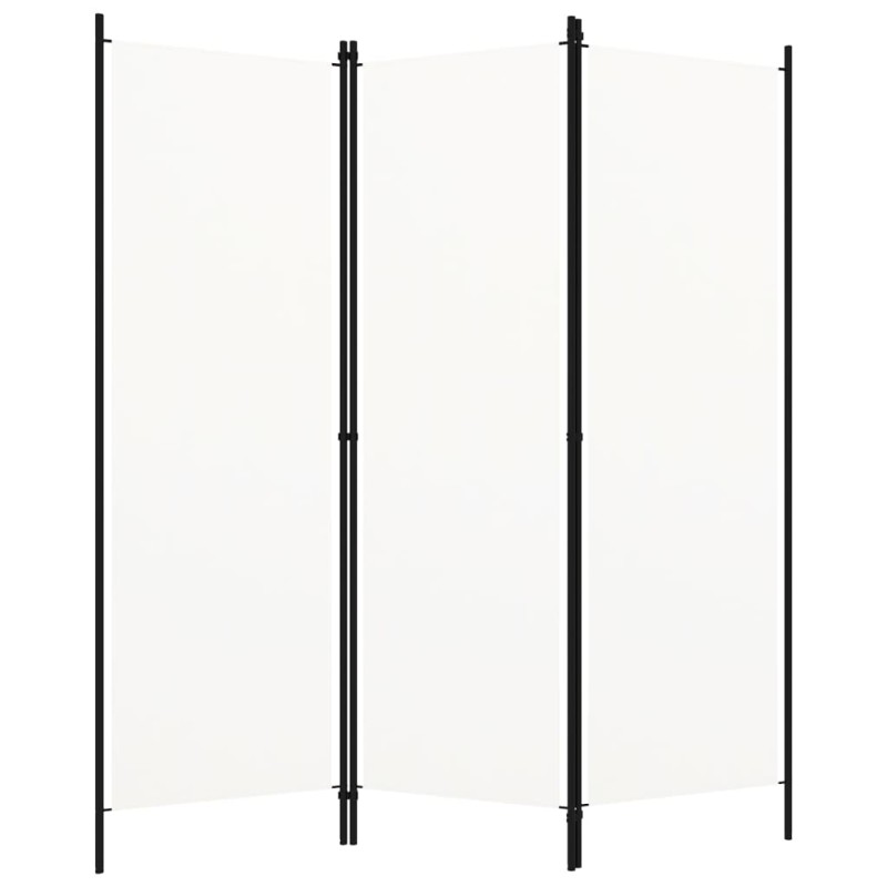vidaXL Biombo divisor de 3 paneles blanco crema 150x180 cm vidaXL Biombo divisor de 3 paneles blanco crema 150x180 cm