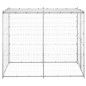 vidaXL Perrera de exterior acero galvanizado con techo 110x220x180 cm