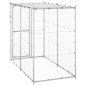 vidaXL Perrera de exterior acero galvanizado con techo 110x220x180 cm