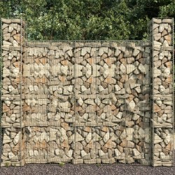 vidaXL Cestas de muro de gaviones 3 uds acero galvanizado 25x25x197cm 
