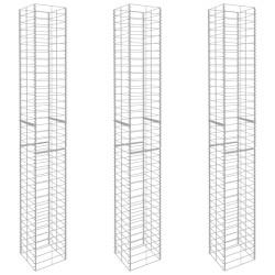 vidaXL Cestas de muro de gaviones 3 uds acero galvanizado 25x25x197cm 
