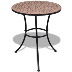 vidaXL Mesa de bistro de mosaico terracota 60 cm