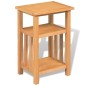 vidaXL Mesa auxiliar con estante de madera de roble maciza 27x35x55cm vidaXL Mesa auxiliar con estante de madera de roble maciza 27x35x55cm