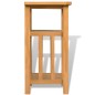vidaXL Mesa auxiliar con estante de madera de roble maciza 27x35x55cm vidaXL Mesa auxiliar con estante de madera de roble maciza 27x35x55cm