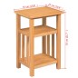vidaXL Mesa auxiliar con estante de madera de roble maciza 27x35x55cm vidaXL Mesa auxiliar con estante de madera de roble maciza 27x35x55cm