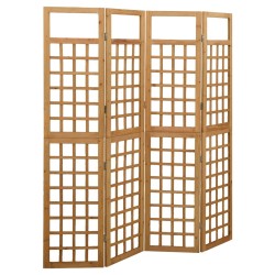 vidaXL Biombo/Enrejado de 4 paneles madera maciza de abeto 161x180 cm
