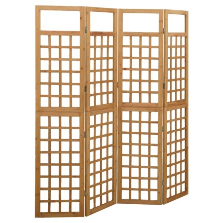 vidaXL Biombo/Enrejado de 4 paneles madera maciza de abeto 161x180 cm