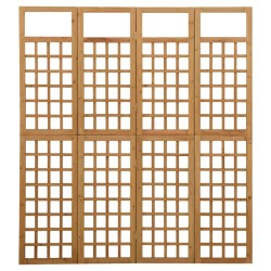 vidaXL Biombo/Enrejado de 4 paneles madera maciza de abeto 161x180 cm