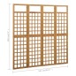 vidaXL Biombo/Enrejado de 4 paneles madera maciza de abeto 161x180 cm vidaXL Biombo/Enrejado de 4 paneles madera maciza de abeto 161x180 cm