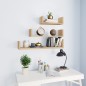 vidaXL Estantes de pared 3 piezas madera contrachapada color roble vidaXL Estantes de pared 3 piezas madera contrachapada color roble