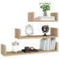 vidaXL Estantes de pared 3 piezas madera contrachapada color roble vidaXL Estantes de pared 3 piezas madera contrachapada color roble