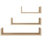 vidaXL Estantes de pared 3 piezas madera contrachapada color roble vidaXL Estantes de pared 3 piezas madera contrachapada color roble