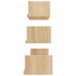 vidaXL Estantes de pared 3 piezas madera contrachapada color roble vidaXL Estantes de pared 3 piezas madera contrachapada color roble