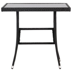 vidaXL Mesa de jardín 80x80x74 cm ratán sintético negro