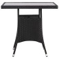 vidaXL Mesa de jardín 80x80x74 cm ratán sintético negro vidaXL Mesa de jardín 80x80x74 cm ratán sintético negro