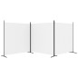 vidaXL Biombo divisor de 3 paneles de tela blanco 525x180 cm vidaXL Biombo divisor de 3 paneles de tela blanco 525x180 cm