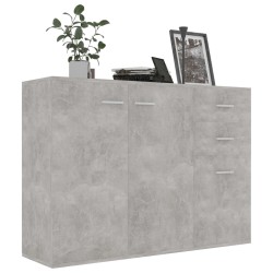 vidaXL Aparador de madera contrachapada gris hormigón 105x30x75 cm