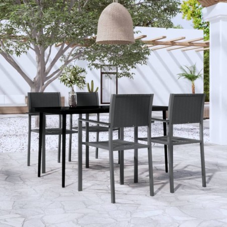 vidaXL Juego de comedor para jardín 5 piezas negro