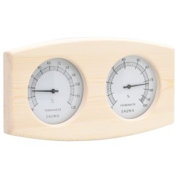 vidaXL Higrotermógrafo y reloj de arena para sauna 2 en 1 madera pino