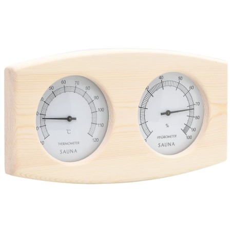 vidaXL Higrotermógrafo y reloj de arena para sauna 2 en 1 madera pino