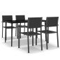 vidaXL Juego de comedor para jardín 5 piezas negro vidaXL Juego de comedor para jardín 5 piezas negro