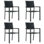 vidaXL Juego de comedor para jardín 5 piezas negro vidaXL Juego de comedor para jardín 5 piezas negro