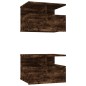 vidaXL Mesita de noche flotante 2 uds madera roble ahumado 40x31x27 cm vidaXL Mesita de noche flotante 2 uds madera roble ahumado 40x31x27 cm