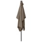 vidaXL Sombrilla con LED y poste de acero gris taupe 2x3 m vidaXL Sombrilla con LED y poste de acero gris taupe 2x3 m