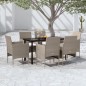 vidaXL Juego de comedor de jardín 7 piezas con cojines beige y negro vidaXL Juego de comedor de jardín 7 piezas con cojines beige y negro