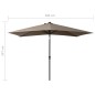 vidaXL Sombrilla con LED y poste de acero gris taupe 2x3 m vidaXL Sombrilla con LED y poste de acero gris taupe 2x3 m