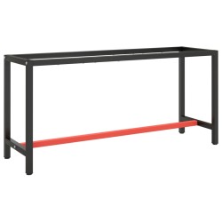 vidaXL Estructura banco de trabajo metal negro y rojo mate 170x50x79cm