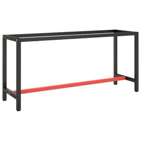 vidaXL Estructura banco de trabajo metal negro y rojo mate 170x50x79cm