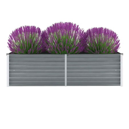 vidaXL Arriate de jardín de acero galvanizado gris 160x40x45 cm
