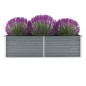 vidaXL Arriate de jardín de acero galvanizado gris 160x40x45 cm