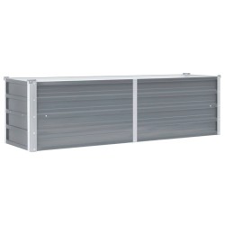 vidaXL Arriate de jardín de acero galvanizado gris 160x40x45 cm
