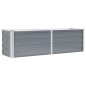 vidaXL Arriate de jardín de acero galvanizado gris 160x40x45 cm