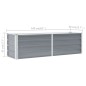 vidaXL Arriate de jardín de acero galvanizado gris 160x40x45 cm