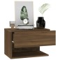 vidaXL Mesita de noche de pared 2 uds marrón oble vidaXL Mesita de noche de pared 2 uds marrón oble