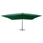 vidaXL Sombrilla voladiza poste de madera verde 400x300 cm vidaXL Sombrilla voladiza poste de madera verde 400x300 cm