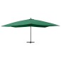 vidaXL Sombrilla voladiza poste de madera verde 400x300 cm vidaXL Sombrilla voladiza poste de madera verde 400x300 cm