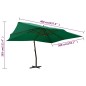 vidaXL Sombrilla voladiza poste de madera verde 400x300 cm vidaXL Sombrilla voladiza poste de madera verde 400x300 cm